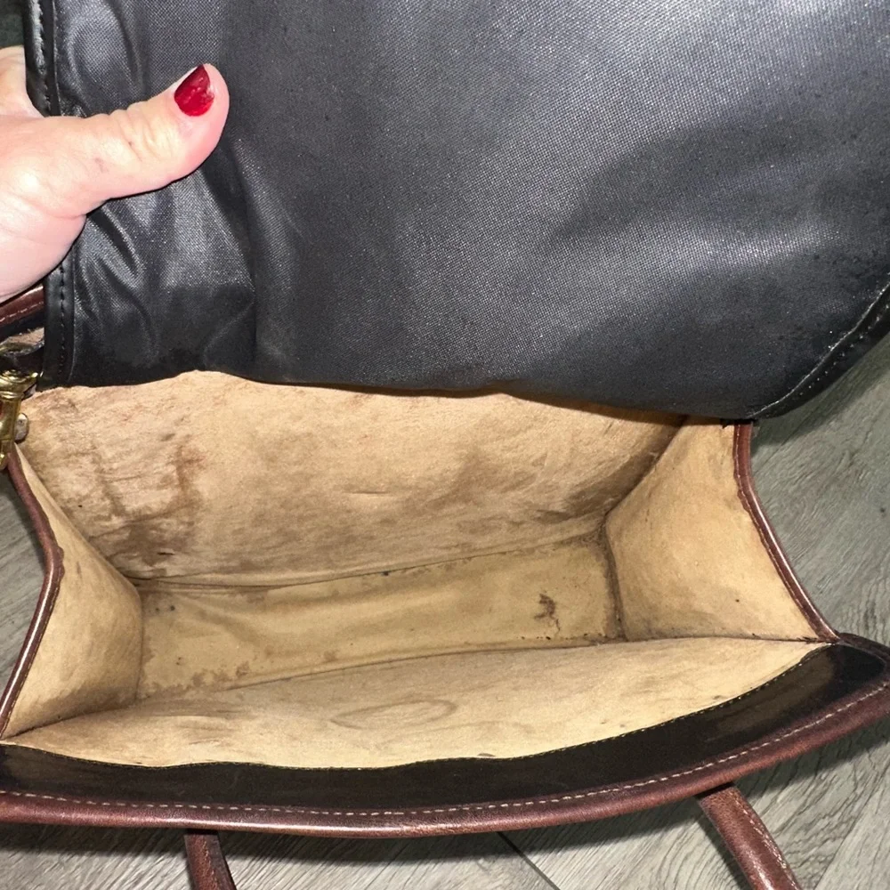 Vintage Brahmin Black Leather Shoulder Bag Tote Purse